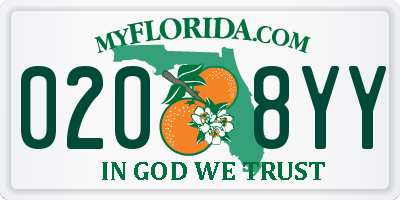 FL license plate 0208YY