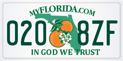 FL license plate 0208ZF