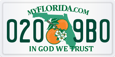 FL license plate 0209BO