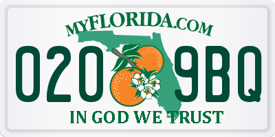 FL license plate 0209BQ