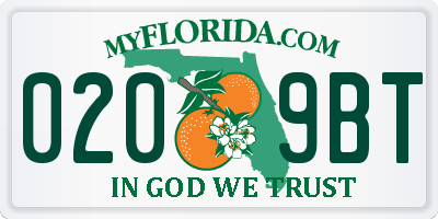 FL license plate 0209BT