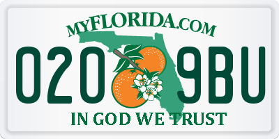 FL license plate 0209BU