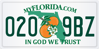 FL license plate 0209BZ
