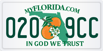 FL license plate 0209CC