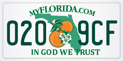 FL license plate 0209CF