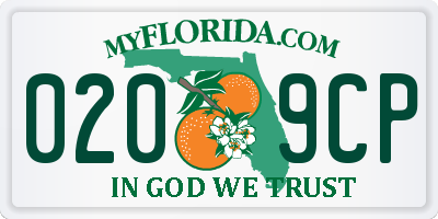 FL license plate 0209CP