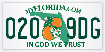 FL license plate 0209DG
