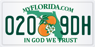 FL license plate 0209DH
