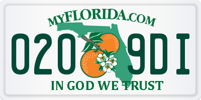 FL license plate 0209DI