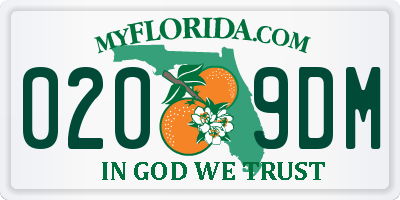 FL license plate 0209DM