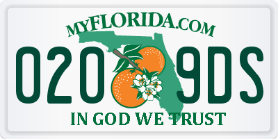 FL license plate 0209DS