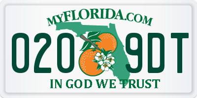 FL license plate 0209DT