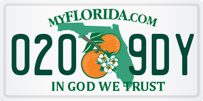 FL license plate 0209DY