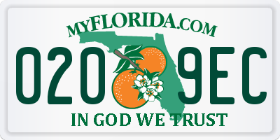 FL license plate 0209EC