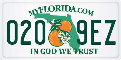 FL license plate 0209EZ