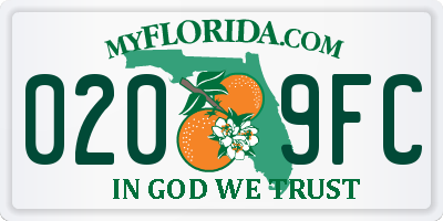 FL license plate 0209FC