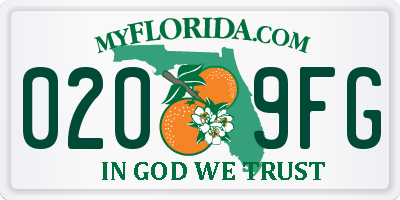 FL license plate 0209FG