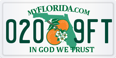 FL license plate 0209FT
