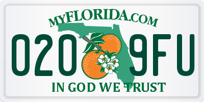 FL license plate 0209FU