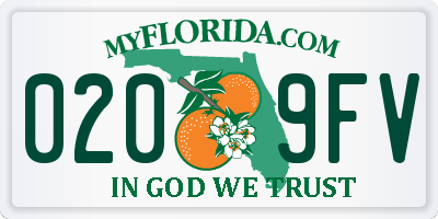 FL license plate 0209FV