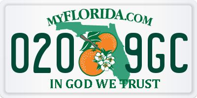 FL license plate 0209GC