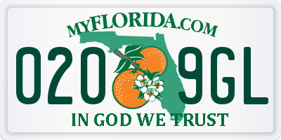 FL license plate 0209GL