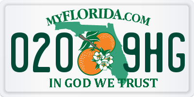 FL license plate 0209HG