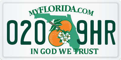 FL license plate 0209HR