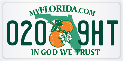 FL license plate 0209HT