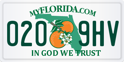 FL license plate 0209HV