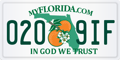FL license plate 0209IF