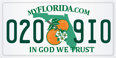 FL license plate 0209IO