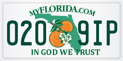 FL license plate 0209IP