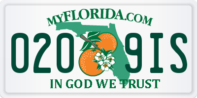 FL license plate 0209IS