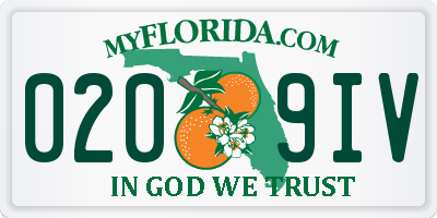 FL license plate 0209IV