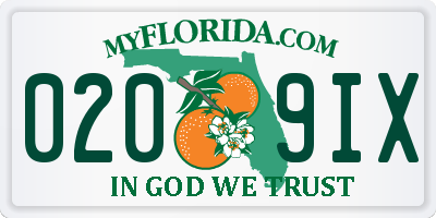 FL license plate 0209IX