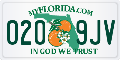 FL license plate 0209JV
