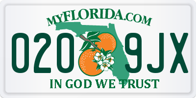 FL license plate 0209JX