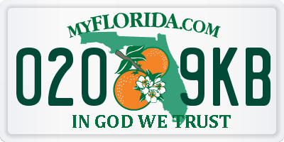 FL license plate 0209KB