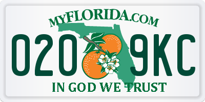 FL license plate 0209KC