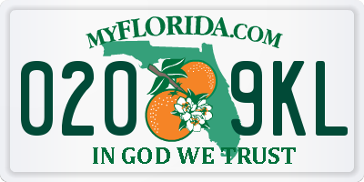 FL license plate 0209KL