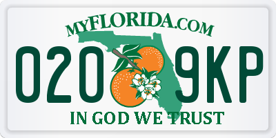 FL license plate 0209KP