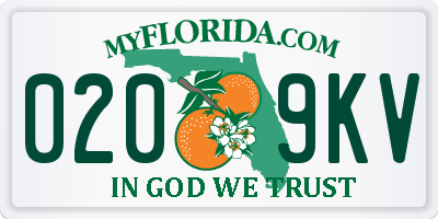 FL license plate 0209KV