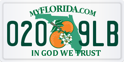FL license plate 0209LB