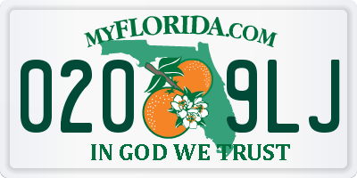 FL license plate 0209LJ