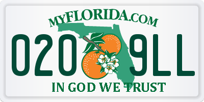 FL license plate 0209LL