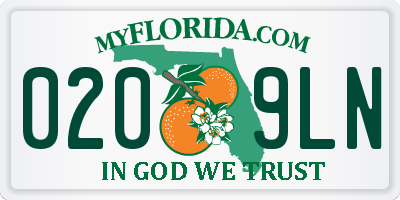 FL license plate 0209LN
