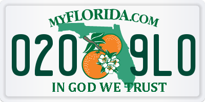 FL license plate 0209LO
