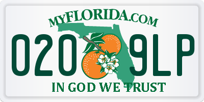 FL license plate 0209LP