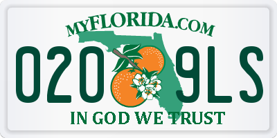 FL license plate 0209LS